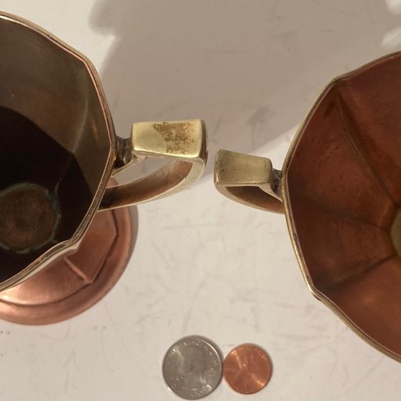 2 Vintage Copper and Brass Metal Containers, Sugar, Crea, Manning Bowman Co. - Picture 4 of 7